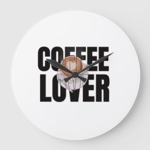 Coffee Lover – Coffee Addict Morning Caffeine Desi Large Clock