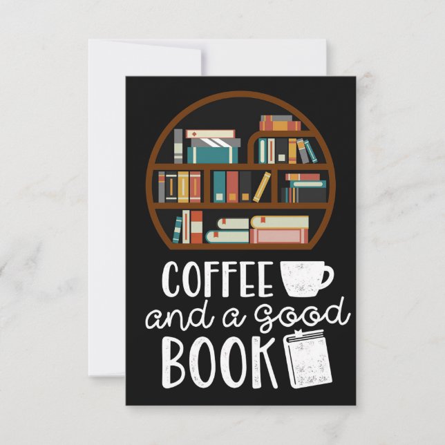 Coffee Lover Coffee And Good Books Thank You Card (Front)