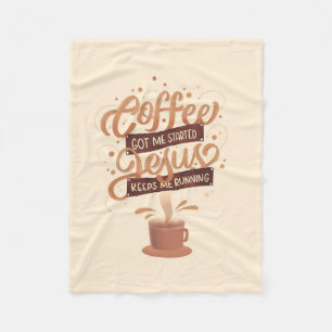Coffee Lover Coffee And Jesus Fleece Blanket