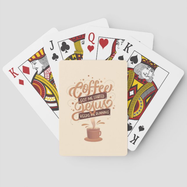 Coffee Lover Coffee And Jesus Playing Cards (Back)