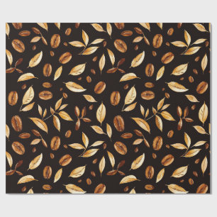 Coffee Lover Coffee Bean Botanical Wrapping Paper