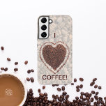 Coffee Lover Coffee Bean Heart Samsung Galaxy Case<br><div class="desc">Coffee Lovers will get a kick out of this! The design looks good on any product. ⭐PERSONALIZE this template with your artwork. ⭐EDIT it further to make more changes. ⭐TRANSFER this design to any product. Visit all my stores at bit.ly/SandyspiderStores (cut and paste).</div>