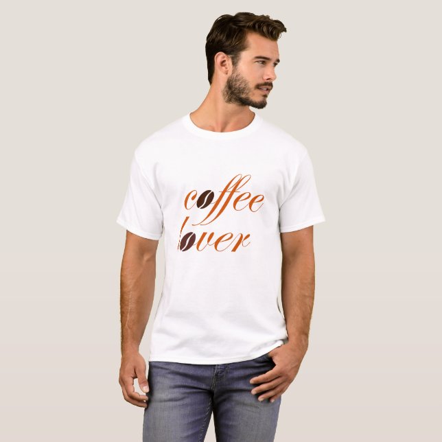 Coffee lover. Coffee beans. Text design T-Shirt (Front Full)