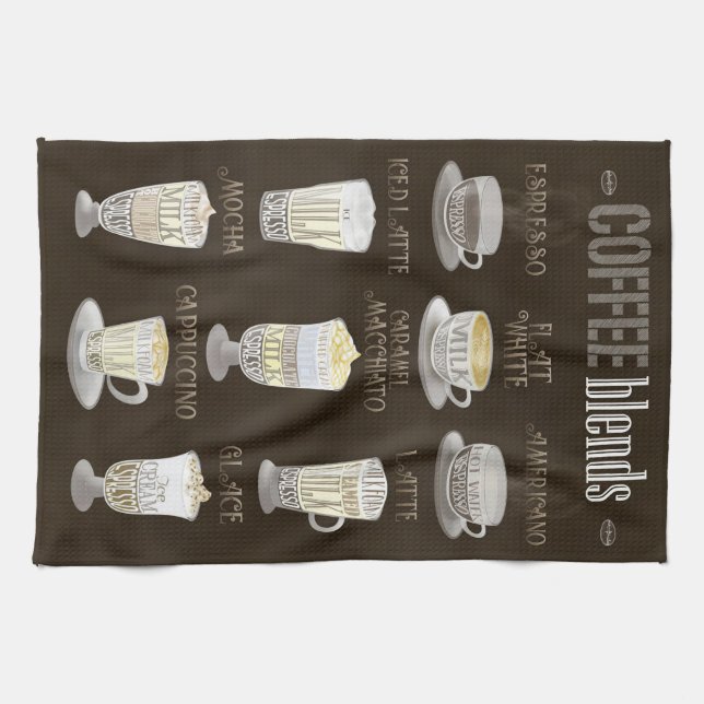Coffee Lover Coffee Blends All Tea Towel (Horizontal)