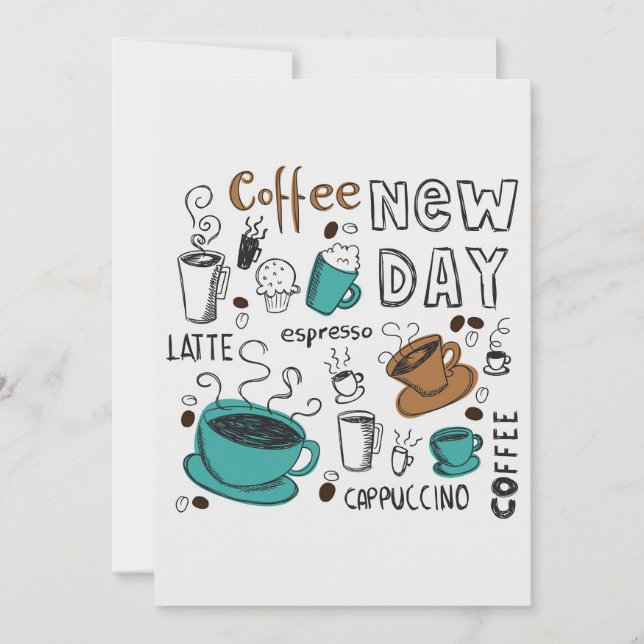 Coffee Lover Coffee Collection For New Day Save The Date (Front)