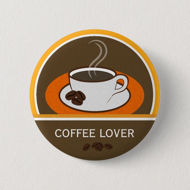 Coffee Lover Coffee Cup Coffee Beans Round Badge (Front)