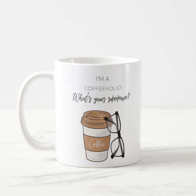 coffee lover, coffee holic, gift for her coffee mug (Left)