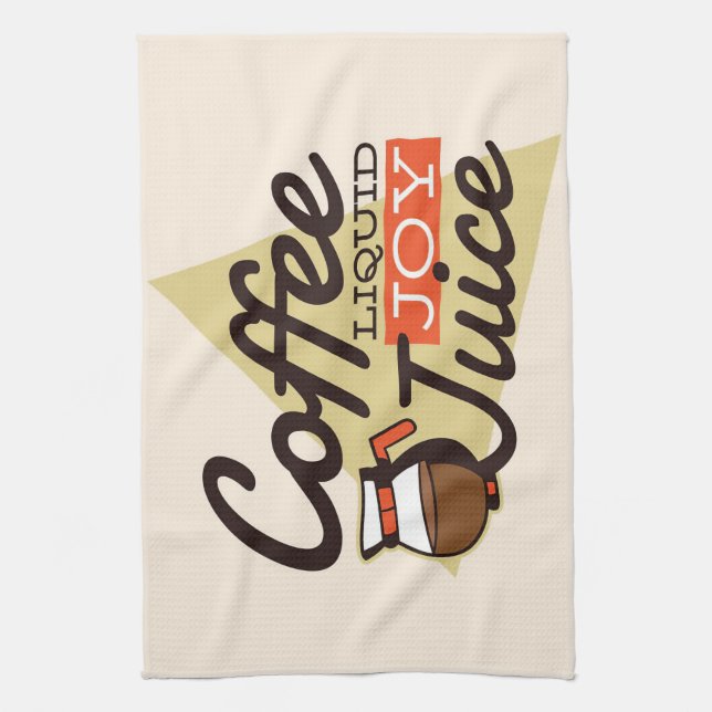 Coffee Lover Coffee Is Liquid Joy Tea Towel (Vertical)