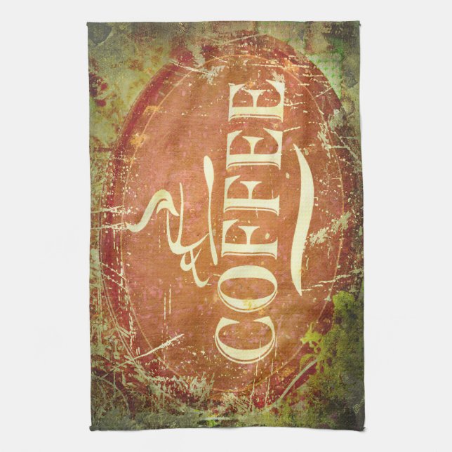Coffee Lover Coffee Sign Tea Towel (Vertical)