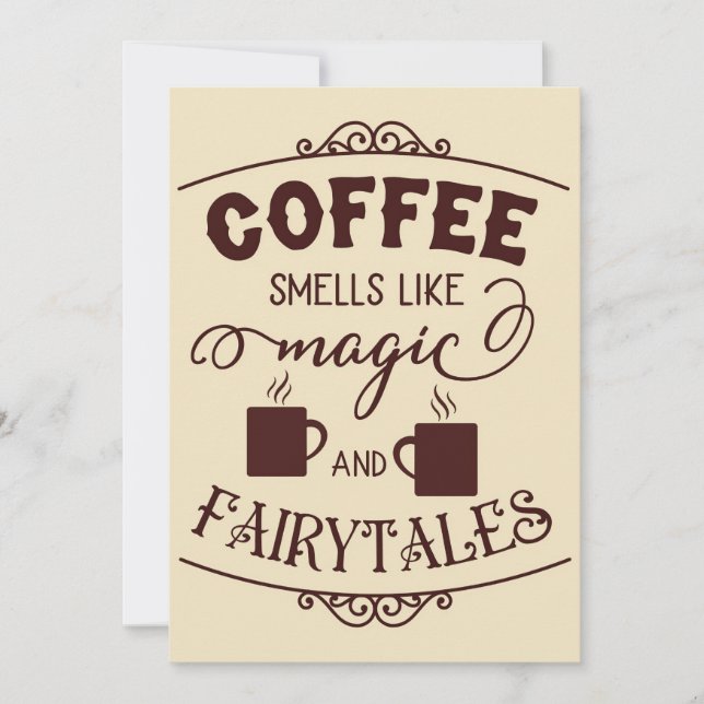 Coffee Lover Coffee Smells Like Magic Thank You Card (Front)
