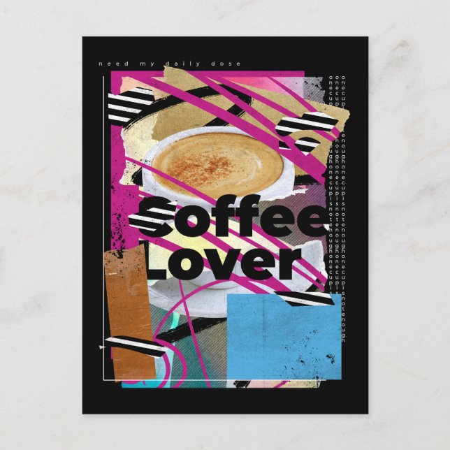 Coffee Lover Collage Postcard (Front)