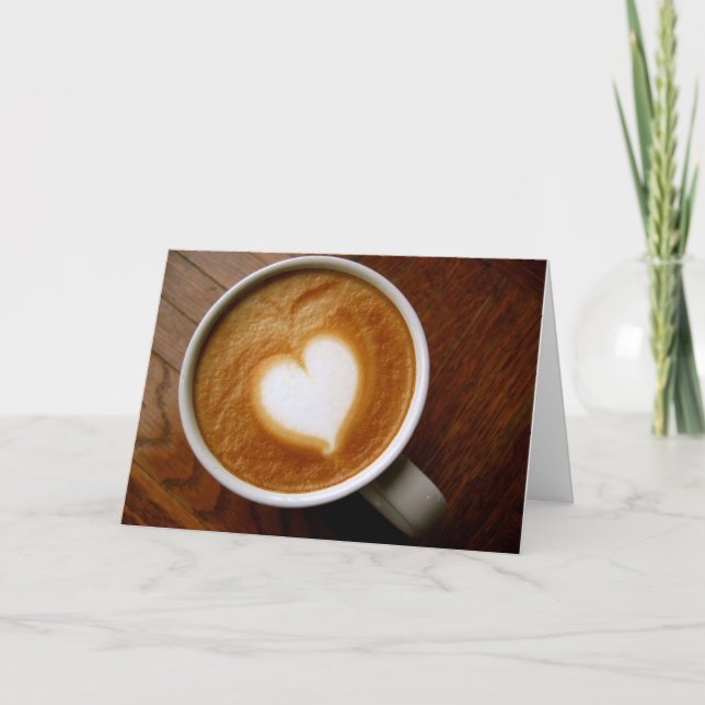 Coffee Lover Customisable Valentine Card (Front)