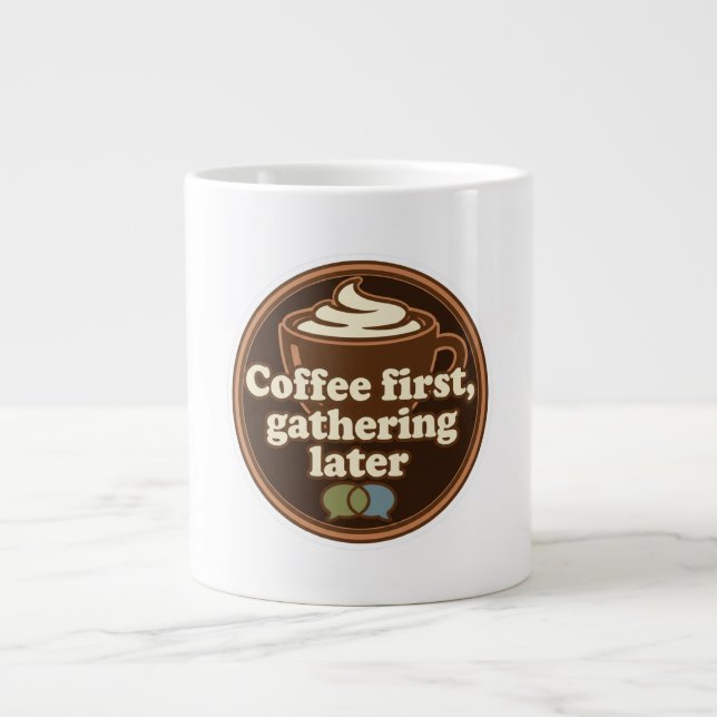 Coffee Lover Daily Ritual Sticker Large Coffee Mug (Front)