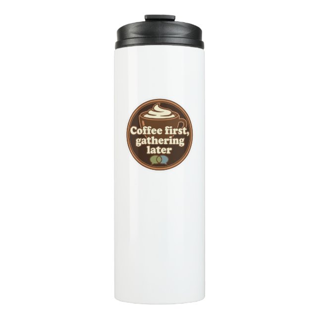 Coffee Lover Daily Ritual Sticker Thermal Tumbler (Front)