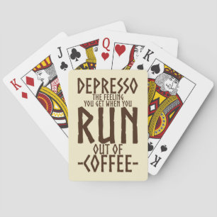 Coffee Lover Depresso Artwork Playing Cards
