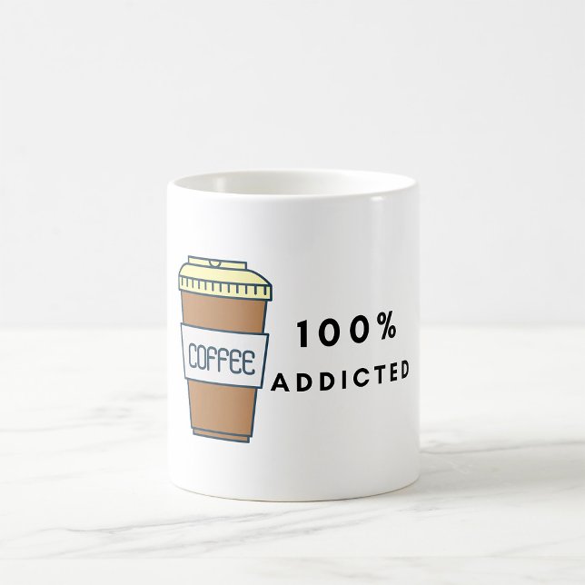 Coffee Lover Design 100% Addicted Caffeine  Mug (Creator Uploaded)