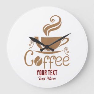 Coffee Lover Design – Minimal Coffee Cup Graphic Large Clock