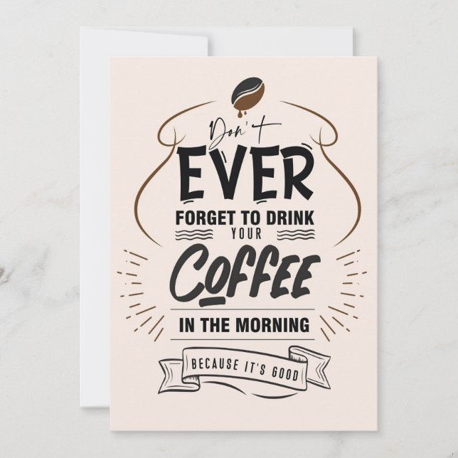 Coffee Lover Drink Your Coffee Save The Date (Front)