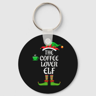 Coffee Lover Elf Matching Family Group Christmas P Key Ring