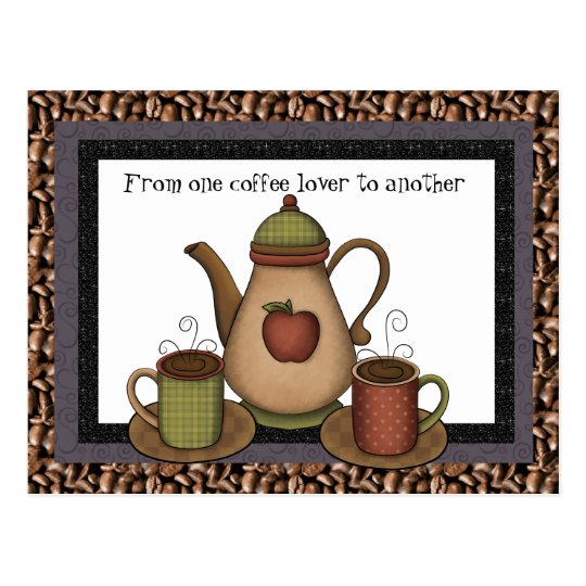 Coffee Lover fun cartoon postcard