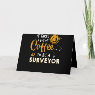 Coffee Lover Funny Surveyor Engineer Construction Holiday Card