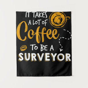Coffee Lover Funny Surveyor Engineer Construction Tapestry