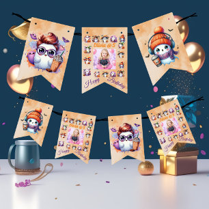 Coffee Lover Ghost Bunting Flags for Kids Birthday