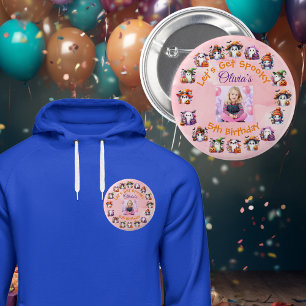 Coffee Lover Ghost Party Button for Kids Birthday