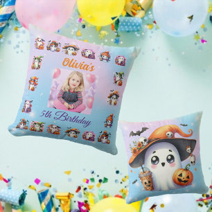 Coffee Lover Ghost Throw Pillow Birthday Decor