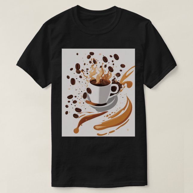 Coffee Lover Gift Abstract Geometric Coffee Bean C T-Shirt (Design Front)