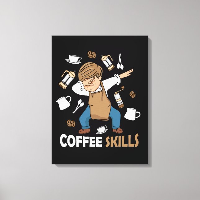 Coffee Lover Gift Men Barista Latte Art Canvas Print (Front)