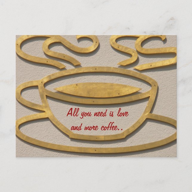 Coffee Lover Gift Present Customise Name Quote Postcard (Front)