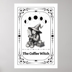 Coffee Lover Gift Whimsical Zodiac Witchy Trendy Poster