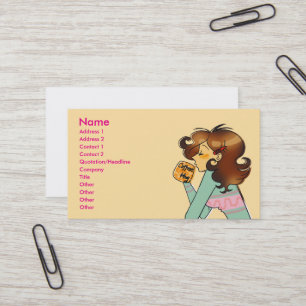 Coffee Lover Girl Business Card Art