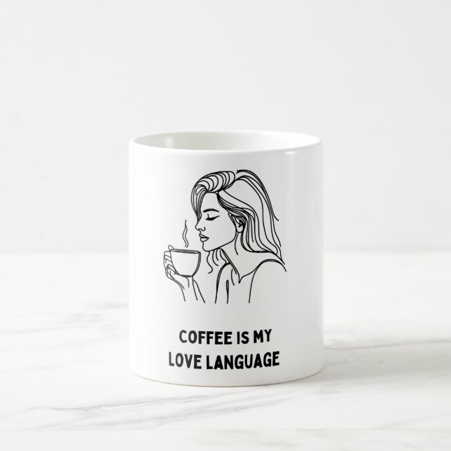 Coffee Lover Girl Mug: Sip and Savour Mug (Center)