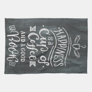 Coffee Lover Happiness Is A Cup Of Coffee Tea Towel
