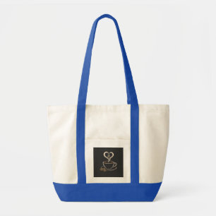 Coffee Lover Heart Steam Minimalist Design Tote Bag