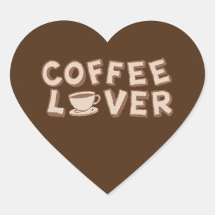 Coffee Lover Heart Sticker