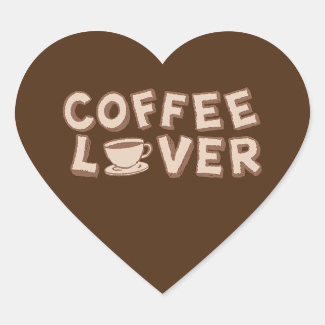 Coffee Lover Heart Sticker (Front)