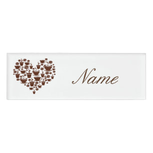Coffee Lover Heart Thunder_Cove Name Tag