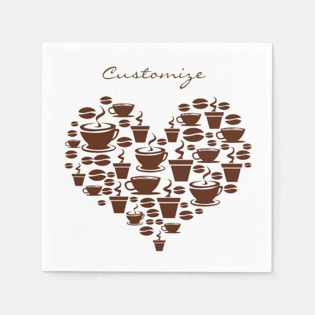 Coffee Lover Heart Thunder_Cove Napkin (Front)