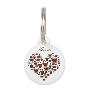Coffee Lover Heart Thunder_Cove Pet Tag