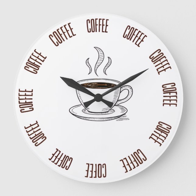 Coffee Lover Minimal Wall Clock – Modern  (Front)