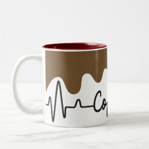 Coffee Lover Mug - Heartbeat EKG Coffee Design
