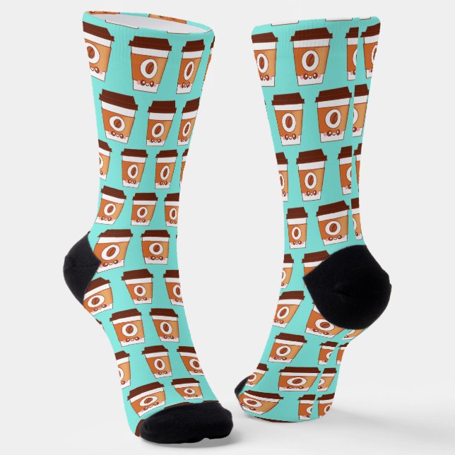 Coffee Lover Paper Cup Unique  Socks (Angled)