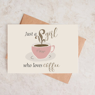 Coffee Lover Personalised Script for Her Note Card