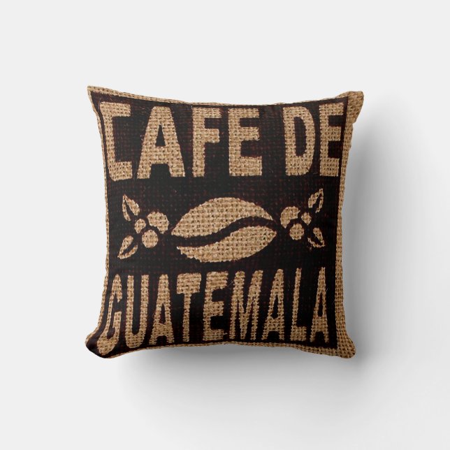 COFFEE LOVER PILLOWS, BURLAP COFFEE BAG CUSHION (Front)