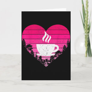 Coffee Lover Retro Vintage Heart Coffee Valentines Card