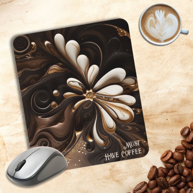 Coffee Lover’s Mocha-Themed Mouse Pad (Coffee Inspired Mocha Personalized Mouse Pad for Bsristas or Coffee Lovers)