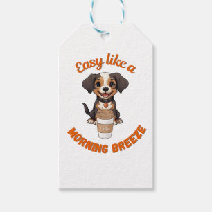 Coffee Lover’s Morning – Cute Dog Printable Poster Gift Tags
